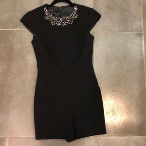 Ted Baker black romper with beaded collar - size 0